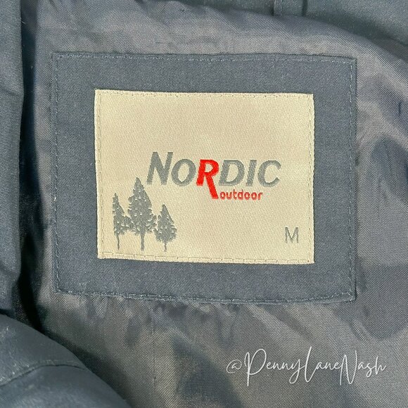 Nordic Outdoor Snap Front Rain Jacket Size M Navy - Picture 8 of 14